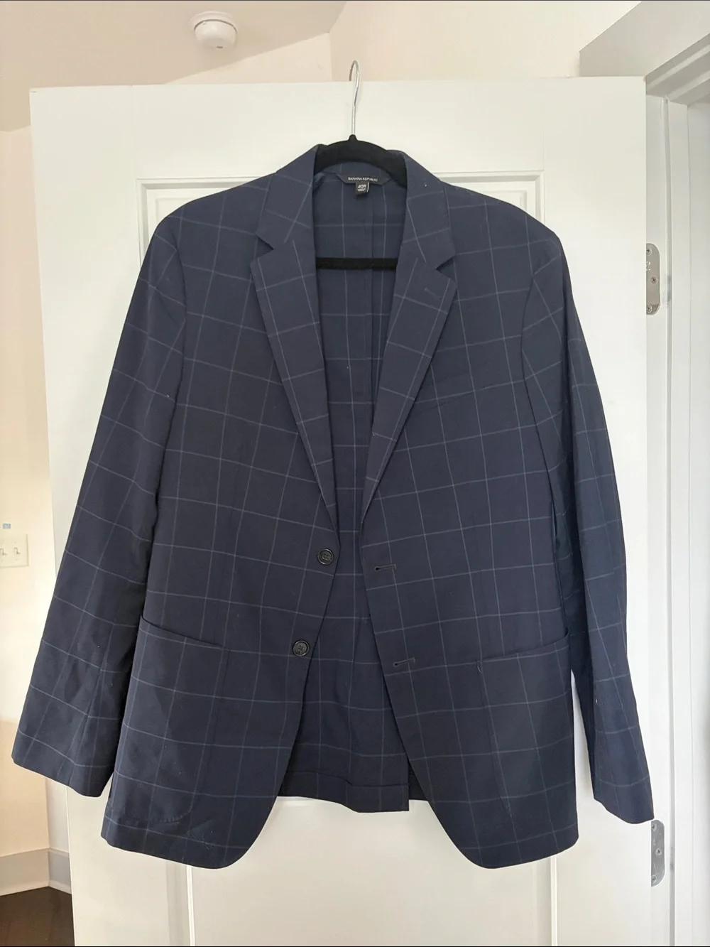 Men's Banana Republic - Windowpane Navy Blazer - Classic Tailored Look